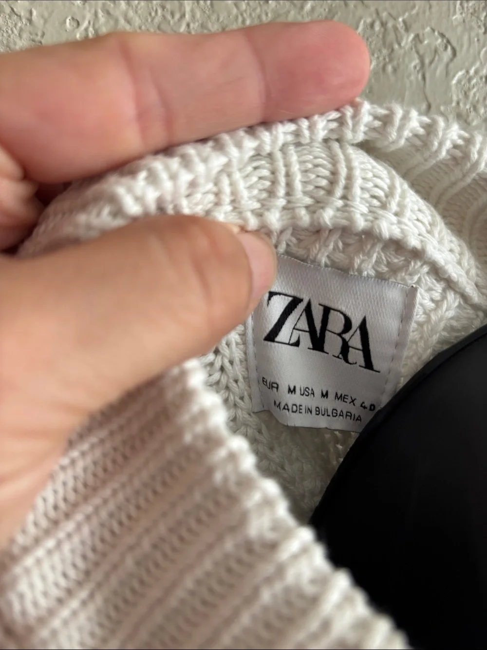 Zara Cream Ribbed Turtleneck Sweater